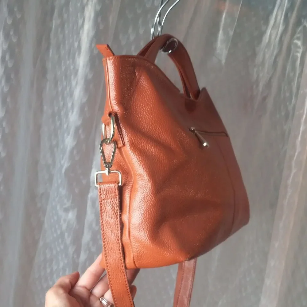 Paste Brand Tan Leather Purse With Removable Adjustable Strap